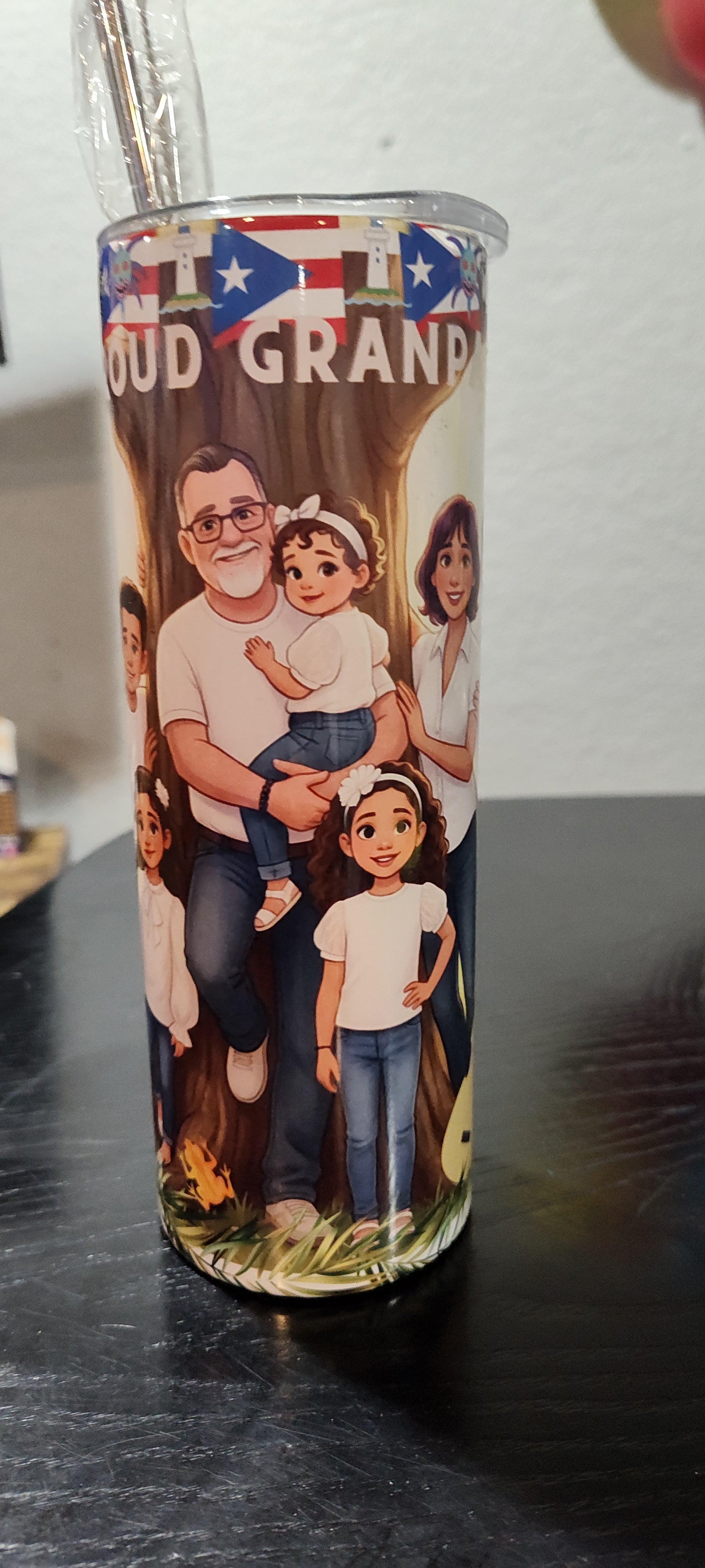 Dad Granpa Grandpa Grandfather Theme Family Personalized Cartooned Skinny Tumbler