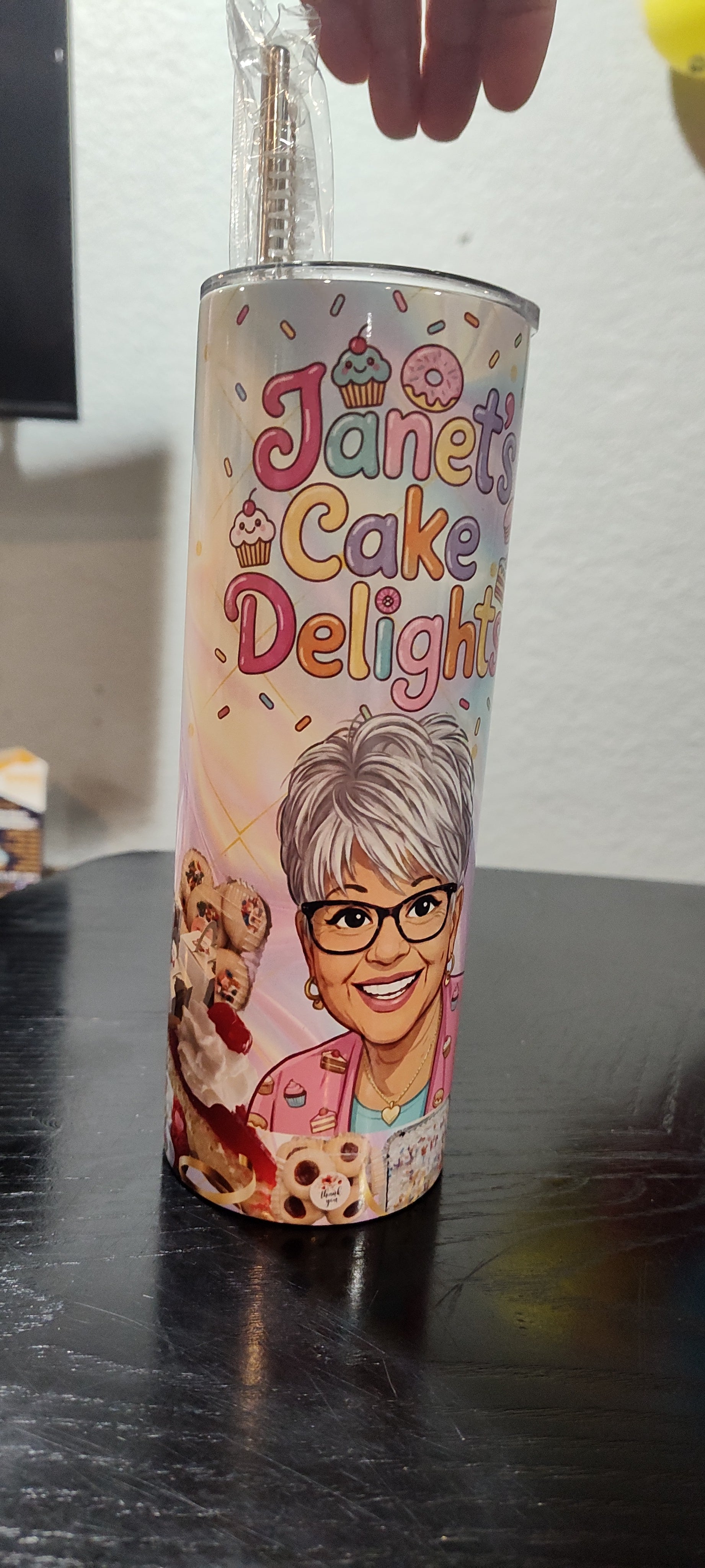 Pastry Theme Personalized or Cartooned 20 oz Tumbler with Name