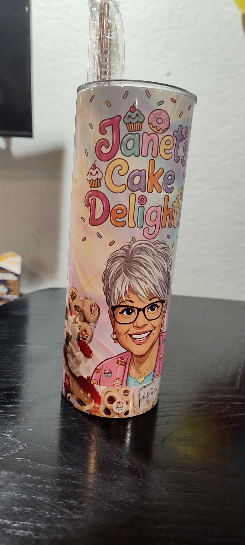 Pastry Theme Personalized or Cartooned 20 oz Tumbler with Name