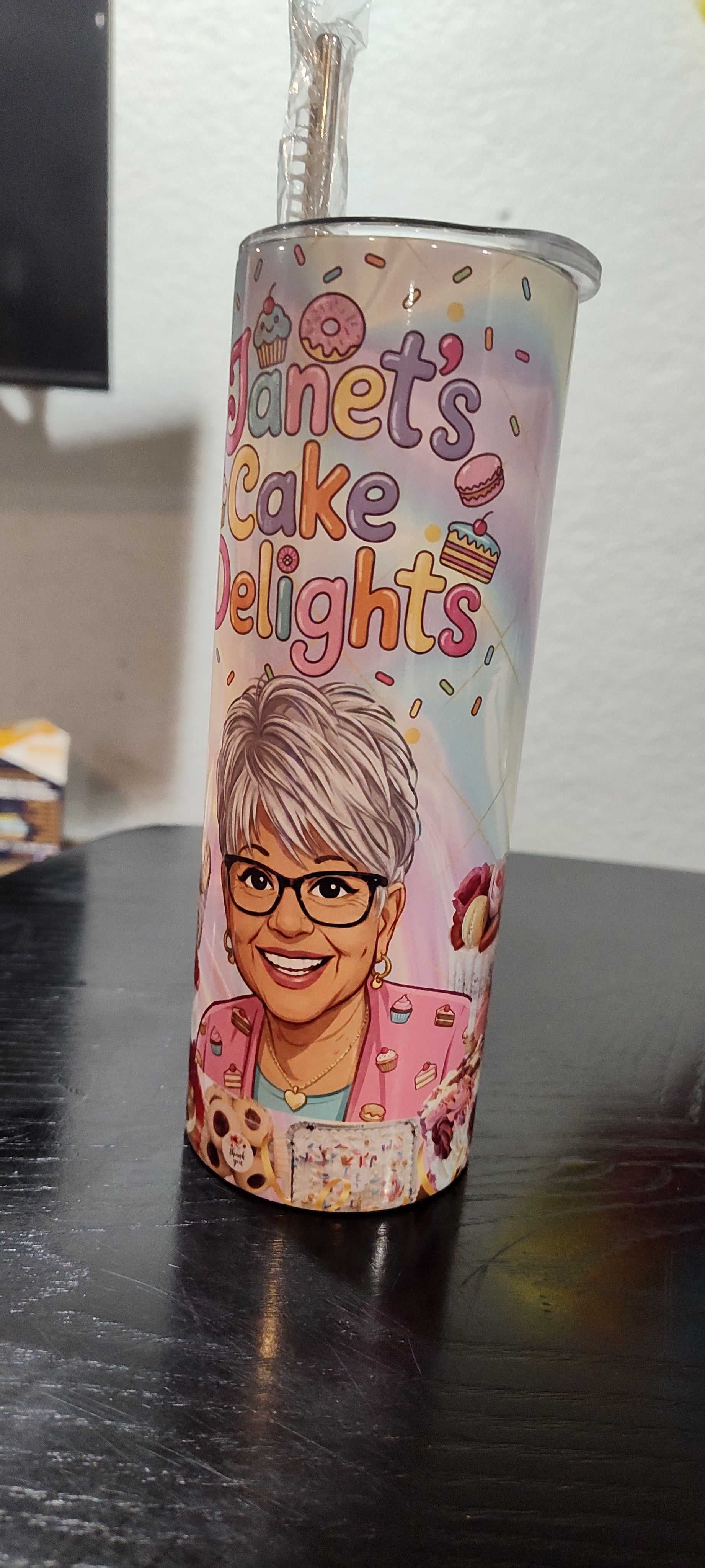 Pastry Theme Personalized or Cartooned 20 oz Tumbler with Name