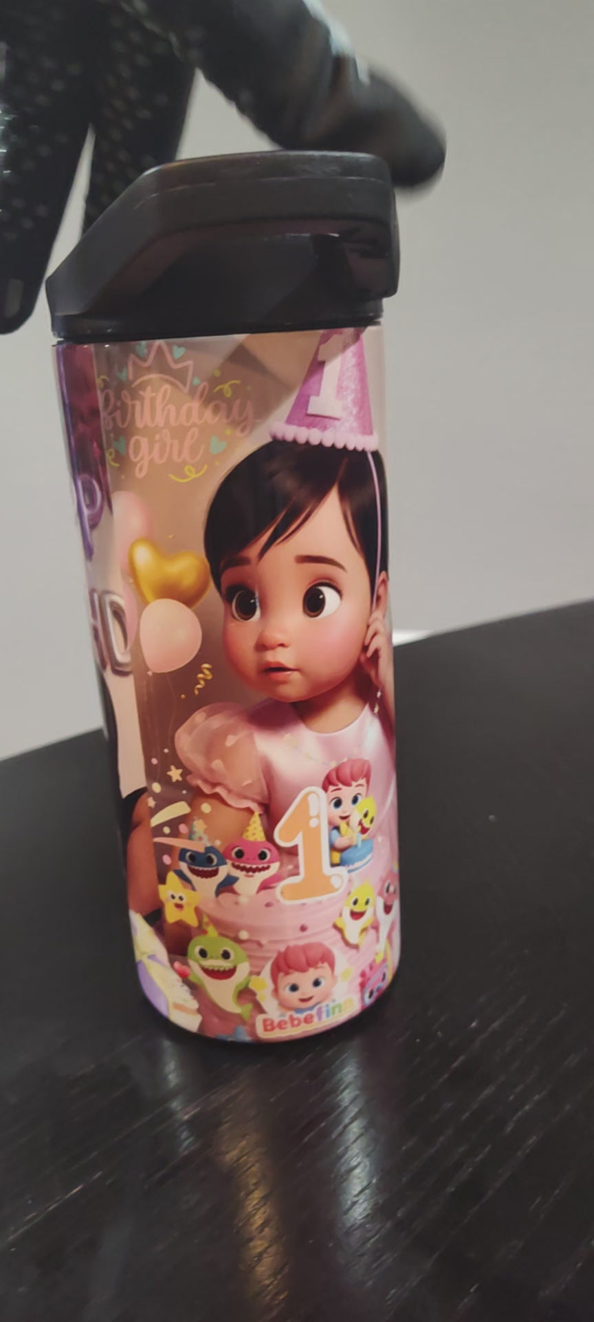 Personalized Cartooned Happy Birthday Tumbler for Birthday Girl or Boy